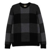 Woolrich Geometriskt Mönster Crew Neck Sweater Gray, Herr