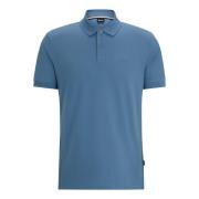 Boss Pique Polo Shirt Blue, Herr