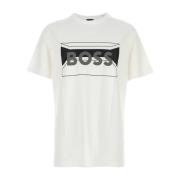 Boss Stretch Bomullsblandning T-shirt White, Herr