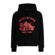 Dsquared2 Stilig Hoodie för Män Black, Herr