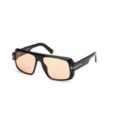 Tom Ford Blank Svart Brun Solglasögon Modell Ft1101 Black, Herr