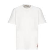 Golden Goose Vit bomulls-t-shirt med broderad logotyp White, Herr