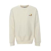 Carhartt Wip Script Sweatshirt Casual Fit Logo Broderi Beige, Herr