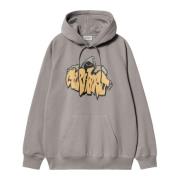 Carhartt Wip Grått Tryck Hoodie Gray, Herr