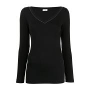 Brunello Cucinelli Svarta Sweatshirts för Stiliga Kvinnor Black, Dam