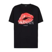 Balmain Svarta T-shirts & Polos för Män Black, Herr