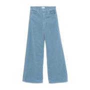 Mother Blå Corduroy Flared Jeans Blue, Dam