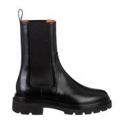 Santoni Läder Chelsea Ankelboot Black, Dam