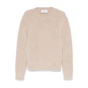 Ami Paris Beige Stickad Crew Neck Sweater Beige, Herr