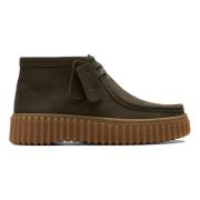 Clarks Grön Nubuck Casual Sneakers Green, Dam