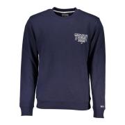 Tommy Hilfiger Blå Långärmad Sweatshirt med Tryck Blue, Herr