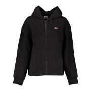 Tommy Hilfiger Svart Dragkedja Hoodie Dam Avslappnad Stil Black, Dam