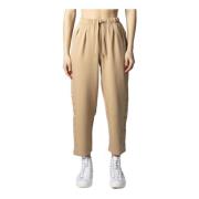 Tommy Hilfiger Beige Snörning Byxor med Lycra Blandning Beige, Dam