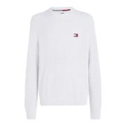 Tommy Hilfiger Ikonisk Ribbstickad Bomullströja White, Herr