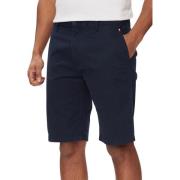 Tommy Hilfiger Blå enfärgade herrshorts med dragkedja och knappfäste B...