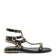 ASH Gladiatorstil Svart Lädersandal Black, Dam