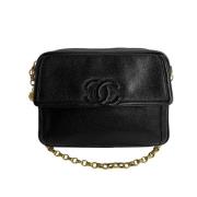 Chanel Vintage Pre-owned Laeder crossbodyvskor Black, Dam