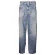 MM6 Maison Margiela Högmidjade Straight Leg Jeans Blue, Herr