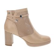 Nerogiardini Läder Ankelboots Elegant Stil Beige, Dam