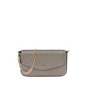 Pourchet Paris Gunmetal Club Multi-Function Clutch Gray, Dam