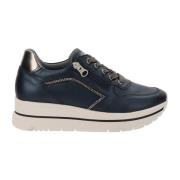 Nerogiardini Modernt Läder Sneakers för Kvinnor Blue, Dam