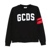 Gcds Svart Logo Crewneck Tröja Black, Herr