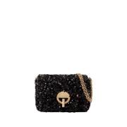 Vanessa Bruno Svart Moon Crossbody Väska Bomull Black, Dam