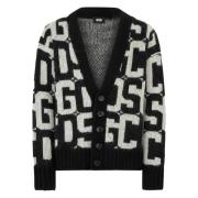 Gcds Monogram Buttoned Cardigan Black, Herr