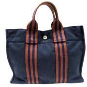 Hermès Vintage Pre-owned Canvas handvskor Blue, Dam