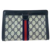 Gucci Vintage Pre-owned Canvas kuvertvskor Blue, Dam