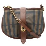 Burberry Vintage Pre-owned Canvas axelremsvskor Brown, Dam