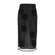 Blumarine Elegant Svart Tyllkjol Black, Dam