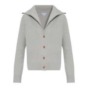 Bottega Veneta Cardigan med krage Gray, Dam