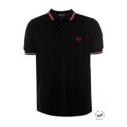 Fred Perry Klassisk Polo Skjorta med Kort Knappslå Black, Herr