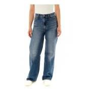 Levi's Hög Midja Wide Leg Jeans Blue, Dam