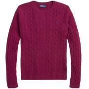 Ralph Lauren Kabelstickad Ull-Kashmir Tröja Purple, Dam