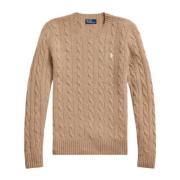 Ralph Lauren Broderad Pony Sweaters Beige, Dam