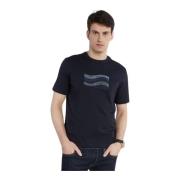 Armani Exchange Multi Logo Bomull T-shirt Blue, Herr