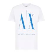 Armani Exchange Kortärmad bomull logot-shirt White, Herr