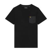 Lyle & Scott Fick-T-shirt i tonala färger Black, Herr