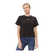 Tommy Jeans Broderad logotyp boxy fit t-shirt Black, Dam