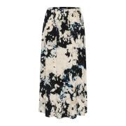 Soaked in Luxury Svart Molntryck Maxi Kjol Multicolor, Dam