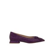 ALMA EN PENA Glitter Båge Ballerina Flats Purple, Dam