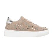 Alma EN Pena Studded läderplattformsneaker Beige, Dam