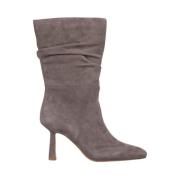 Alma EN Pena Stilren läderbootie med klack Gray, Dam