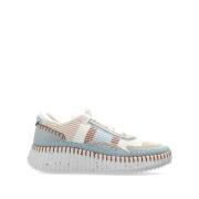 Chloé Blå Sneakers med Nylon Webbing Blue, Dam