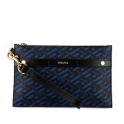 Versace Pre-owned Pre-owned Canvas kuvertvskor Blue, Dam