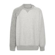 Sacai Grå Ullblandning Crew Neck Tröja Gray, Herr