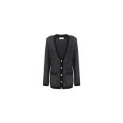 Elisabetta Franchi Stilfull Stickad Topp Black, Dam