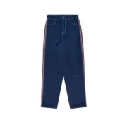 The New Society Broderade Denim Byxor Set Blue, Dam